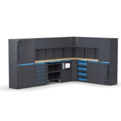 vendita online Arredo angolare per officina e garage da 3688+2472x495x1900 mm. Banchi da lavoro e armadi Fami